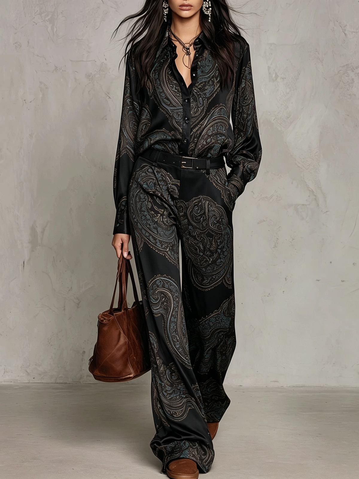 Eugenia™ Paisley Print Wide-Leg Two-Piece Set