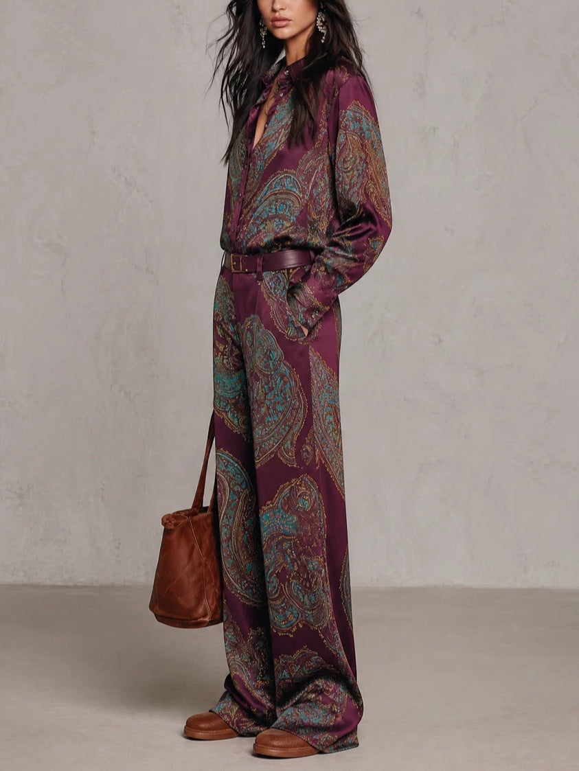 Eugenia™ Paisley Print Wide-Leg Two-Piece Set