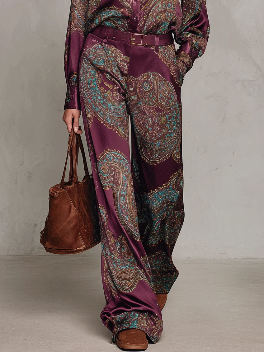 Eugenia™ Paisley Print Wide-Leg Two-Piece Set