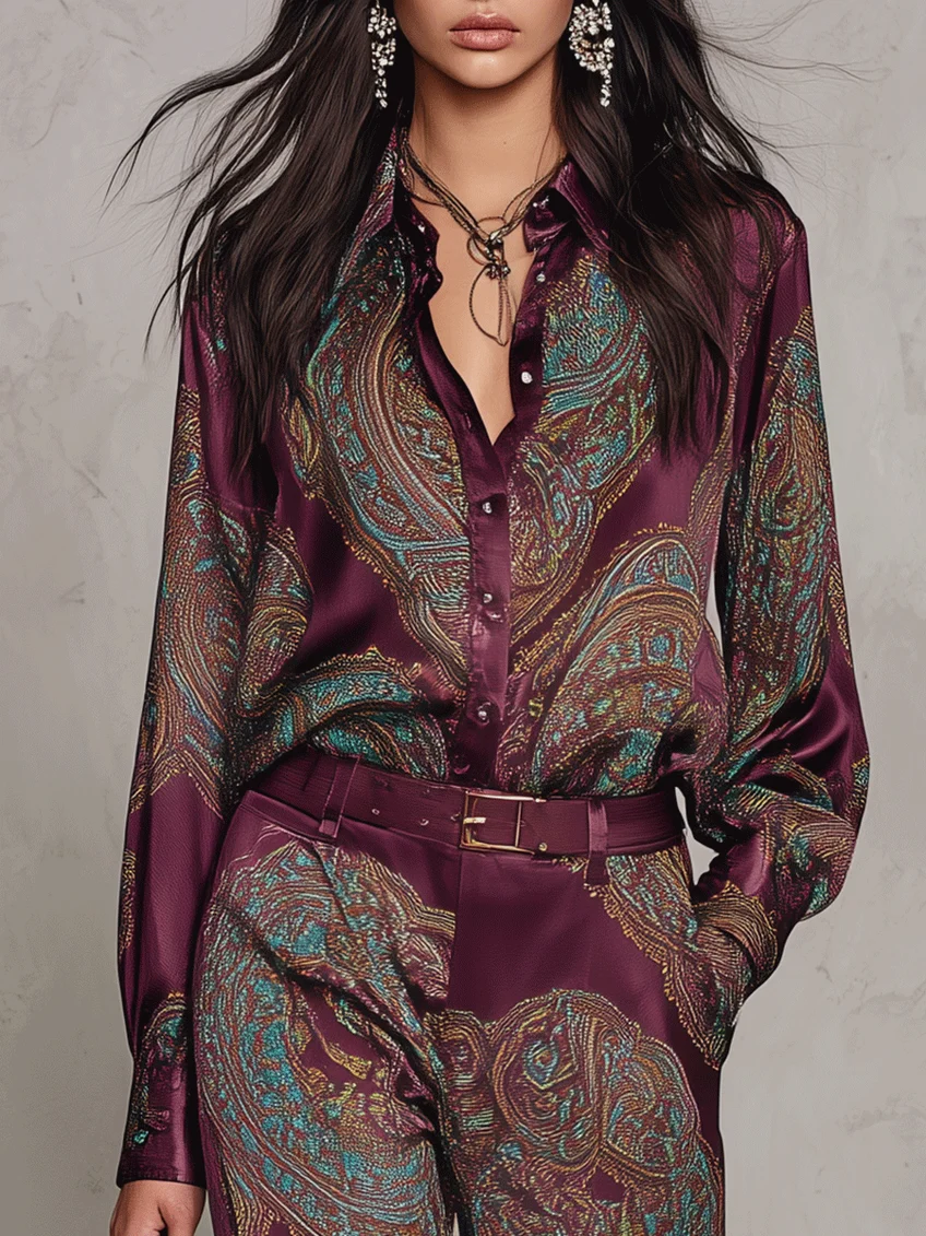 Eugenia™ Paisley Print Wide-Leg Two-Piece Set