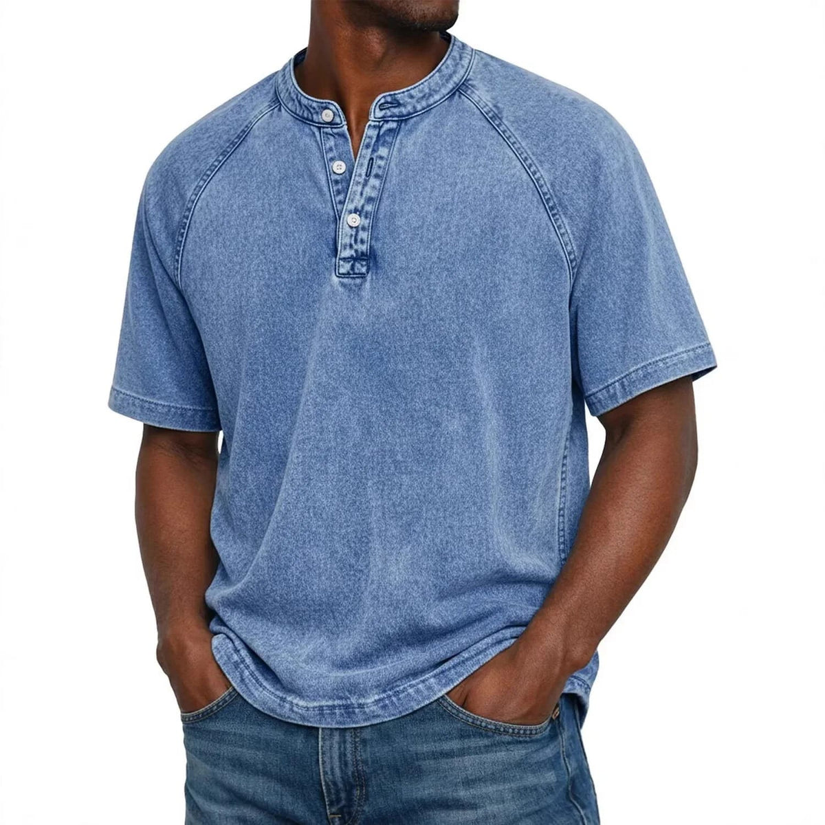 Carter™ | Washed Denim Henley Shirt