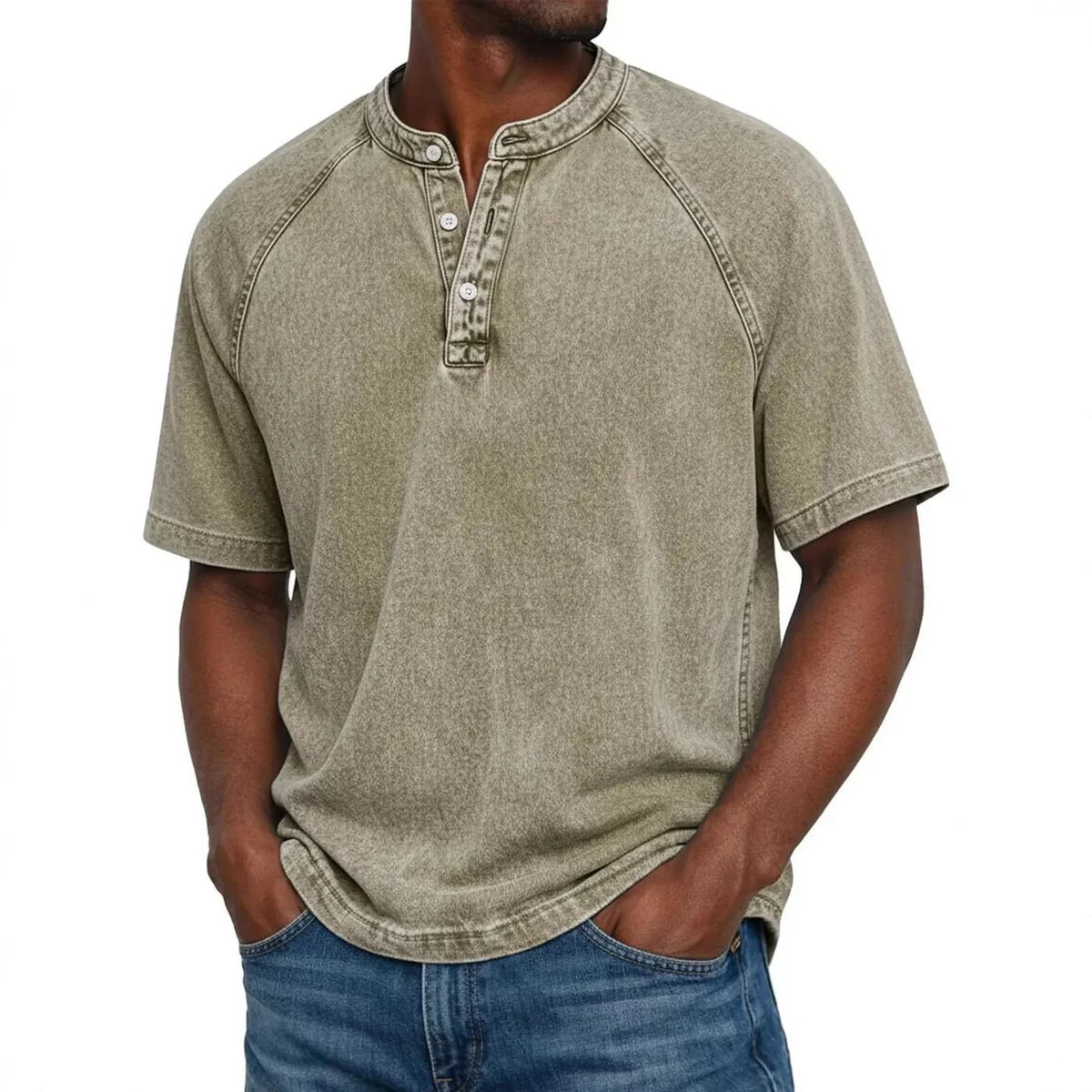 Carter™ | Washed Denim Henley Shirt